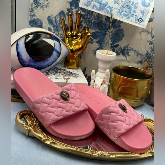 🆕 KURT GEIGER LONDON 🧿 NWOT Meena Eagle Quilted Slide, Pink - Sz 39 US 8.5 - Picture 6 of 15